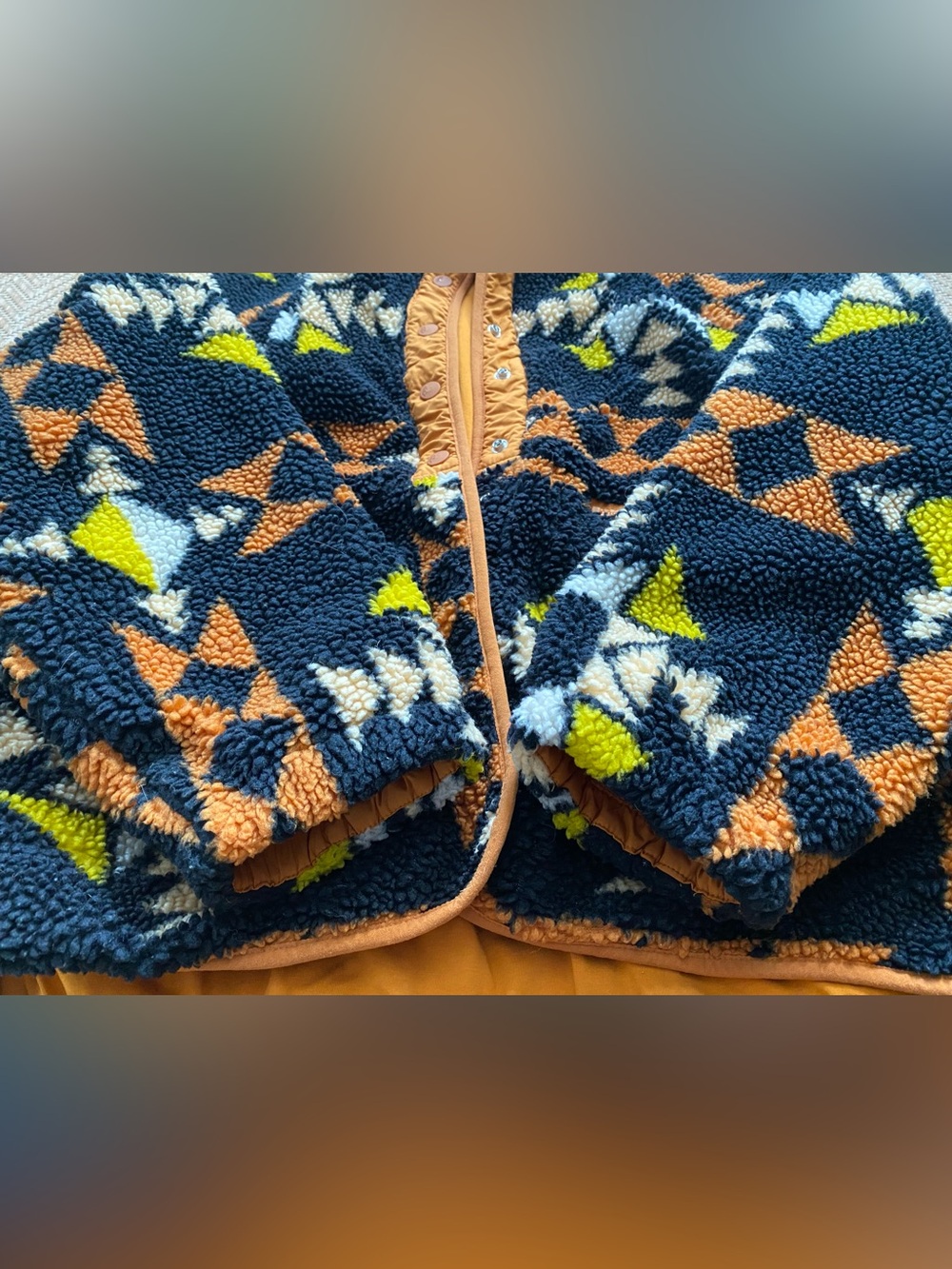 Free People Hit The Slopes Printed Fleece Jacket Night Sky Combo Large - Picture 7 of 14